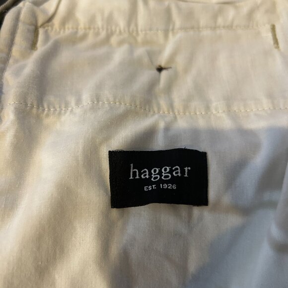 Haggar Mens Shorts Size 38 Cotton Expandable Waist Khaki Beige - Picture 4 of 7